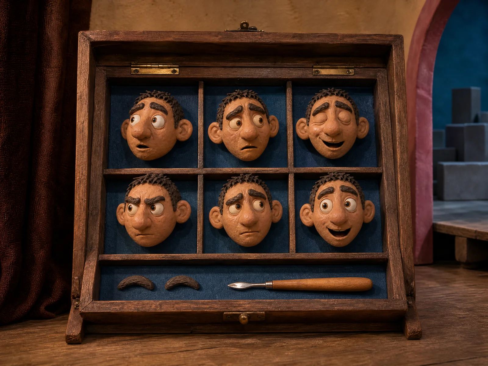 Replacement clay faces for the courier character